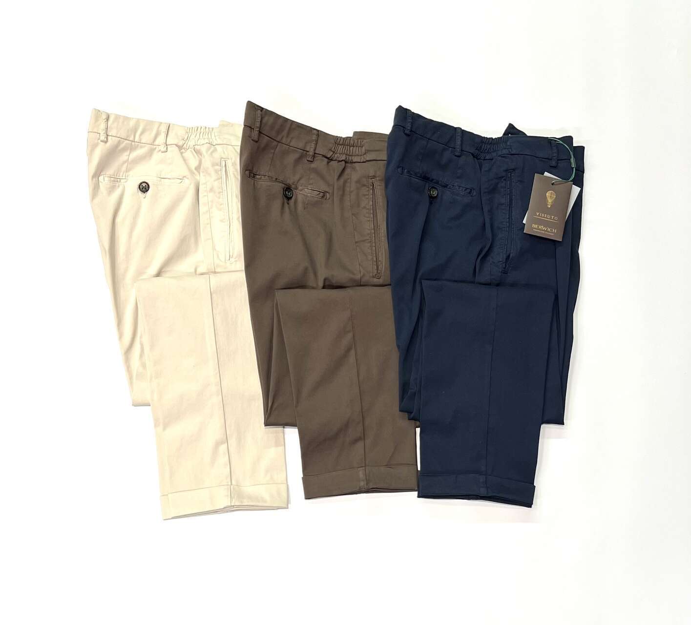 BERWICH PANTALONE 1 pinces - tasca filo - tirapancia - fondo 17